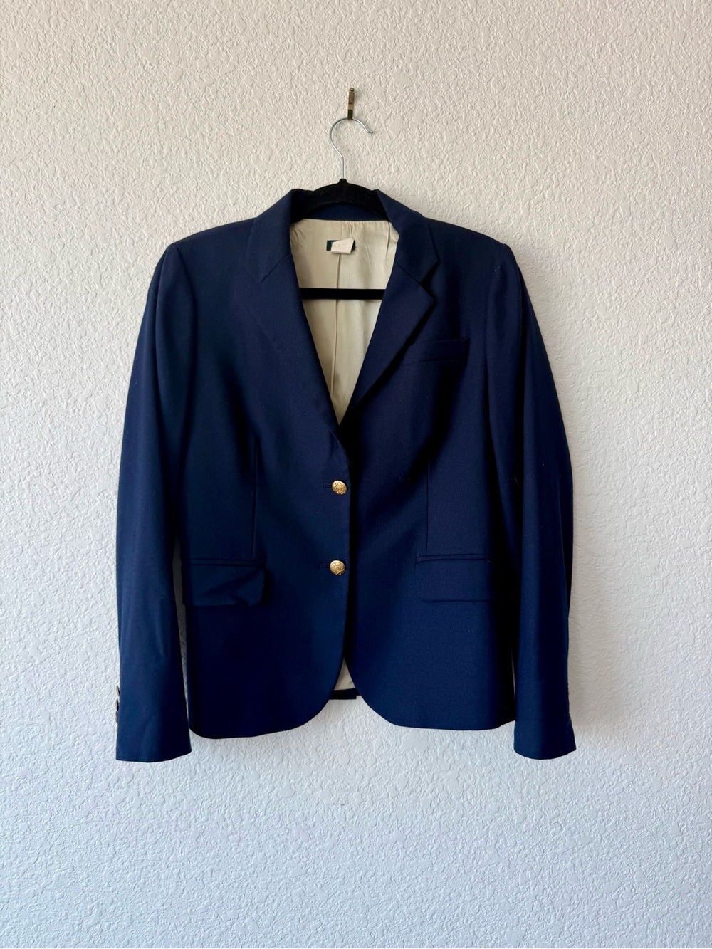 Vintage J. Crew Navy Blazer with Gold Embellished Buttons